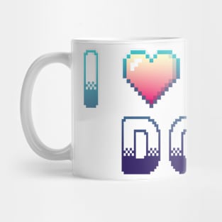 I Heart My Dog Classic Video Game Graphic Blue Gradient Mug